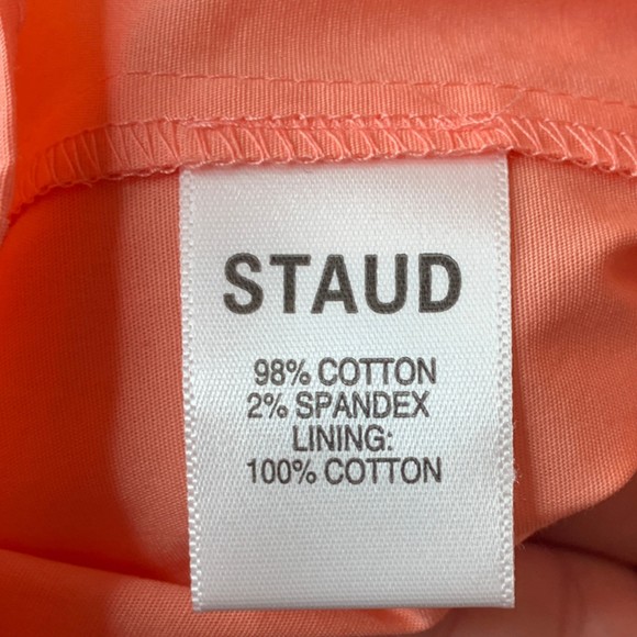 NWT STAUD Strapless Midi Length Elroy Dress in Grapefruit Size XL Tiered Skirt - Picture 9 of 12